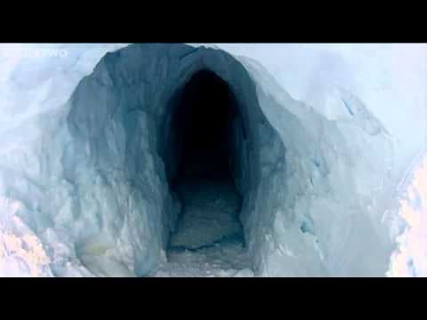 Andy discovers moulin tunnels - Operation Iceberg - Episode 1 - BBC Two